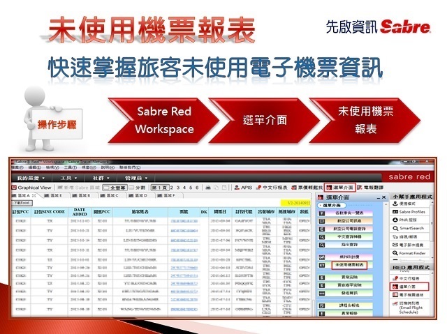 管理機票，您需要「未使用機票報表」!!