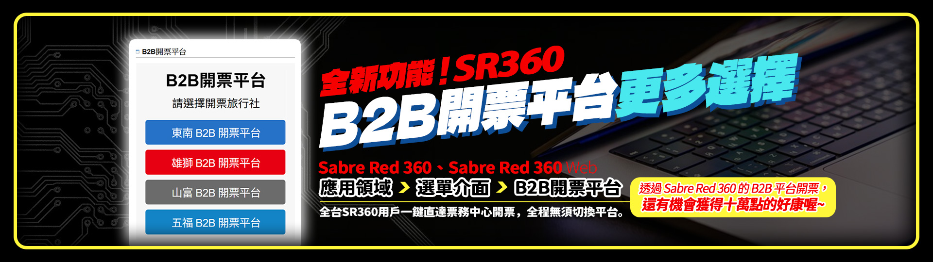 Sabre Red 360 B2B 平台開票 GetPoint 促銷活動
